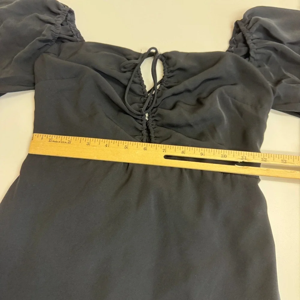 Abercrombie & Fitch Dress Women XS Black Off Shoulder Ruffle Mini Cottagecore - Picture 9 of 11